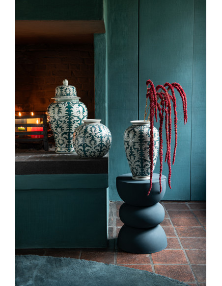 Boîte décorative originale XXL Hauteur 51 cm en Porcelaine Vert Blanc Victoria - 2