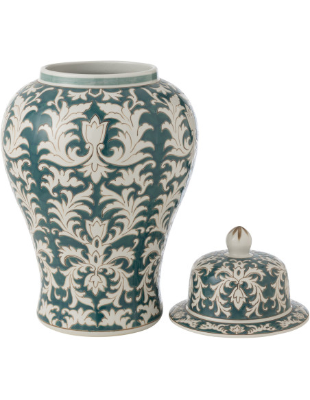 Boîte décorative originale XXL Hauteur 51 cm en Porcelaine Vert Blanc Victoria - 3