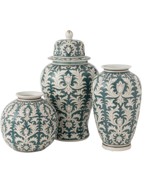 Boîte décorative originale XXL Hauteur 51 cm en Porcelaine Vert Blanc Victoria - 4