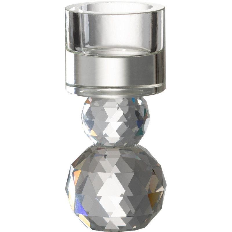 Bougeoir original Hauteur 11 cm en Verre Transparent Effet cristal Ryara - 1
