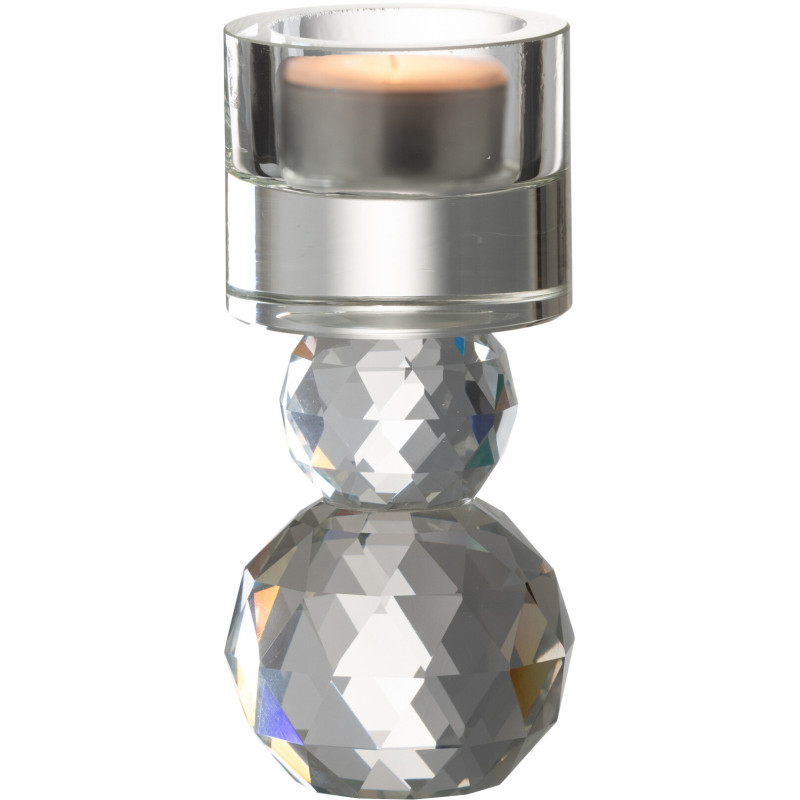 Bougeoir original Hauteur 11 cm en Verre Transparent Effet cristal Ryara - 2