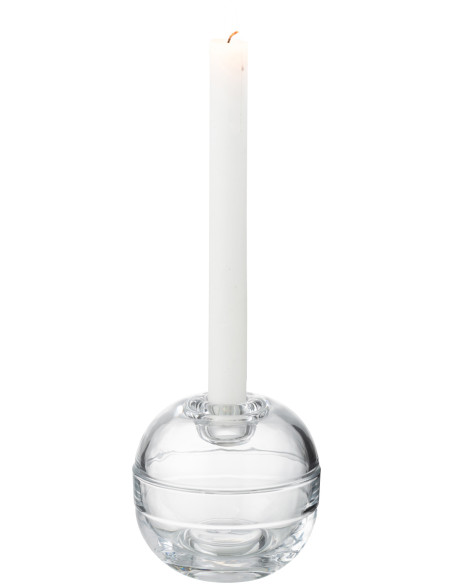 Bougeoir original boule 11 cm en Verre Transparent Selira - 2