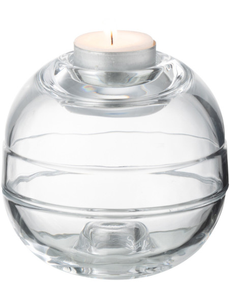 Bougeoir original boule 11 cm en Verre Transparent Selira - 4