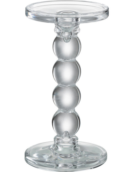 Bougeoir moderne Goutte XL Hauteur 19 cm en Verre Transparent Dranx - 1