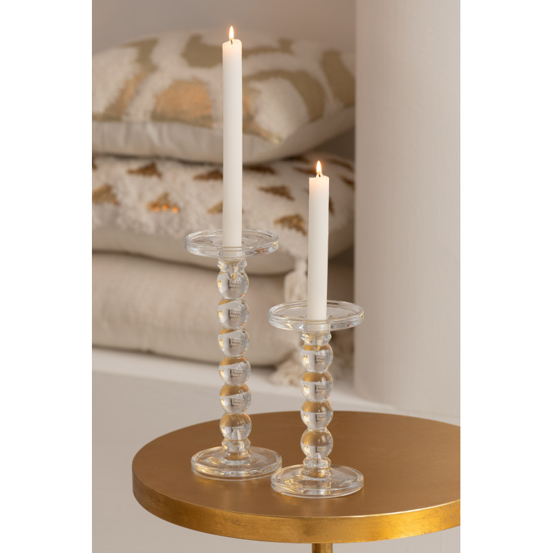 Bougeoir moderne Goutte XL Hauteur 19 cm en Verre Transparent Dranx - 2