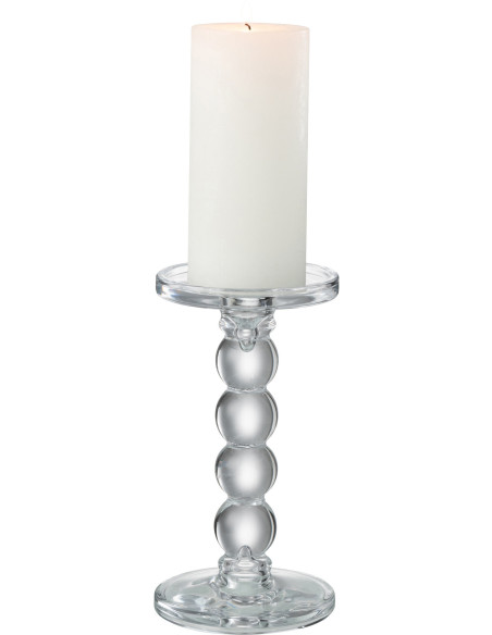 Bougeoir moderne Goutte XL Hauteur 19 cm en Verre Transparent Dranx - 3