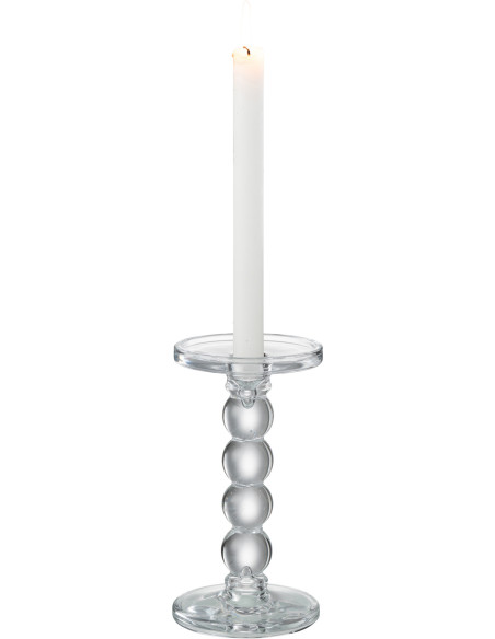 Bougeoir moderne Goutte XL Hauteur 19 cm en Verre Transparent Dranx - 4