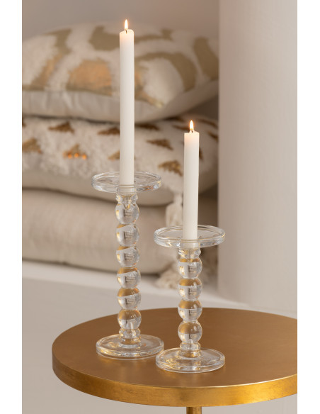 Bougeoir moderne Goutte XXL Hauteur 26 cm en Verre Transparent Dranx - 2