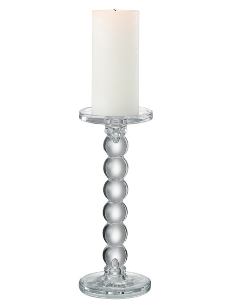 Bougeoir moderne Goutte XXL Hauteur 26 cm en Verre Transparent Dranx - 3