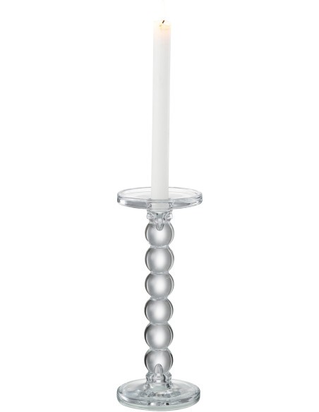 Bougeoir moderne Goutte XXL Hauteur 26 cm en Verre Transparent Dranx - 4