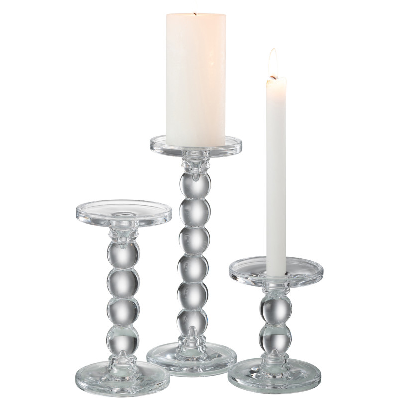 Bougeoir moderne Goutte XXL Hauteur 26 cm en Verre Transparent Dranx - 5