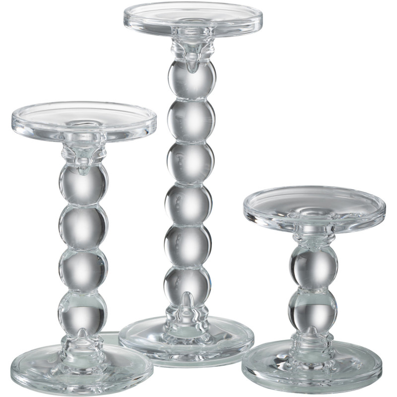 Bougeoir moderne Goutte XXL Hauteur 26 cm en Verre Transparent Dranx - 6