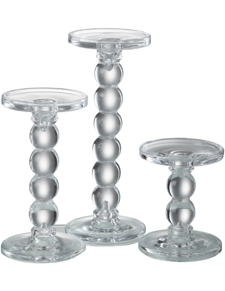 Bougeoir moderne Goutte XXL Hauteur 26 cm en Verre Transparent Dranx - 6