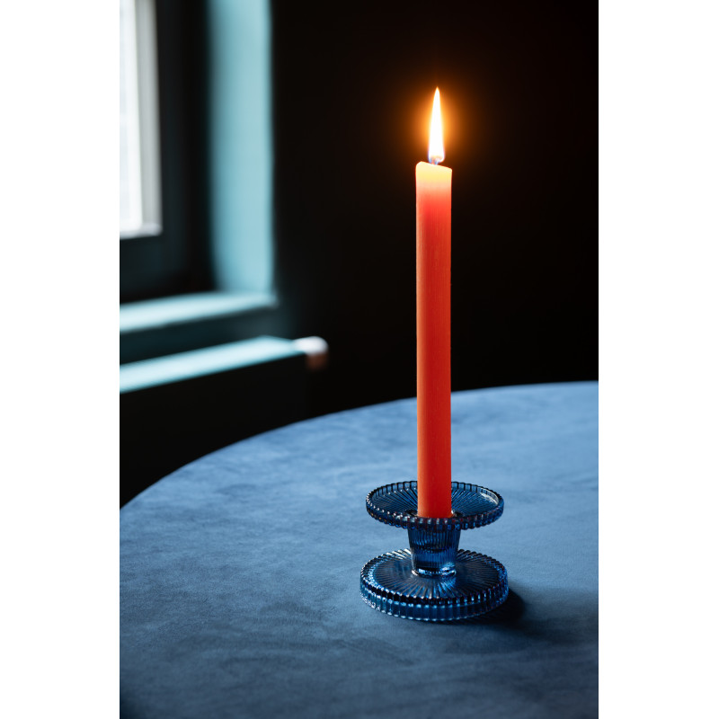 Bougeoir moderne en Verre Bleu Nelly (Lot de 3) - 2