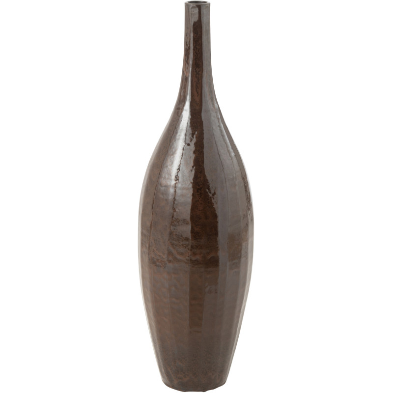 Vase moderne Ovale XXL Hauteur 93 cm en Terre cuite Marron Brillant Lomar - 1