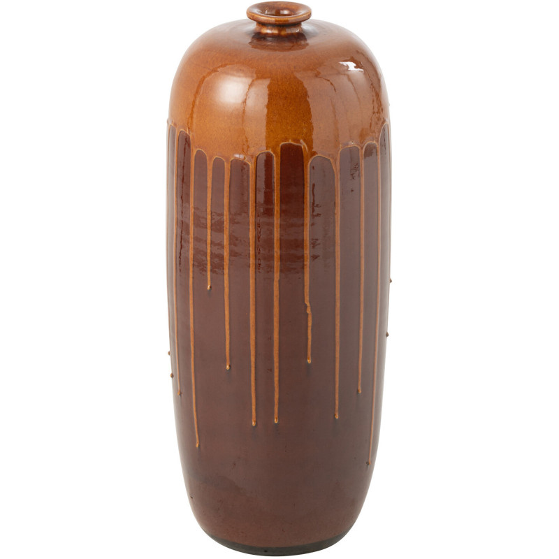 Vase moderne Ovale XL Hauteur 55 cm en Terre cuite Marron Orange Brillant Valyx - 1