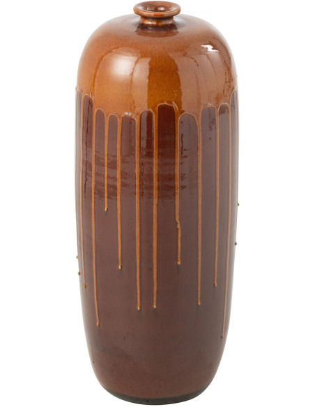 Vase moderne Ovale XL Hauteur 55 cm en Terre cuite Marron Orange Brillant Valyx - 1