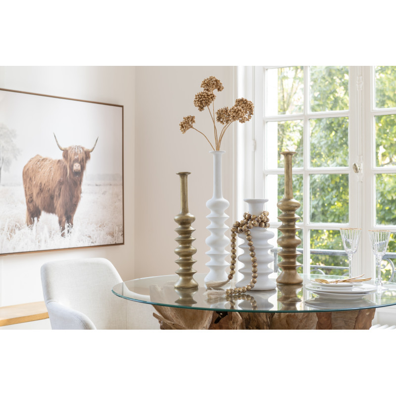 Vase design Allongé XL Hauteur 60 cm en Céramique Doré Alba - 2