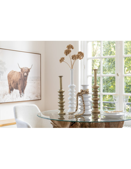 Vase design Allongé XL Hauteur 60 cm en Céramique Doré Alba - 2