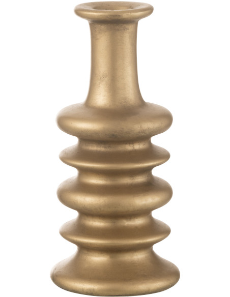 Vase design Bouteille Hauteur 38 cm en Céramique Doré Alba - 1