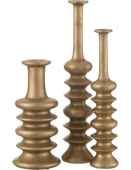 Vase design Bouteille Hauteur 38 cm en Céramique Doré Alba - 3