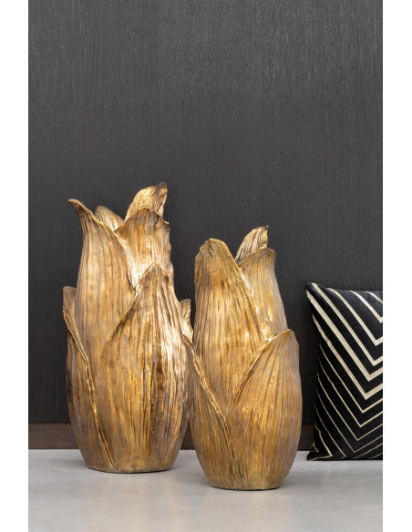 Vase original Pétales XL Hauteur 60 cm en Résine Doré Nebu - 2