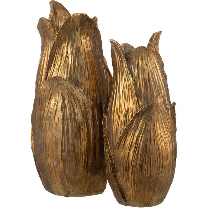 Vase original Pétales XL Hauteur 60 cm en Résine Doré Nebu - 3