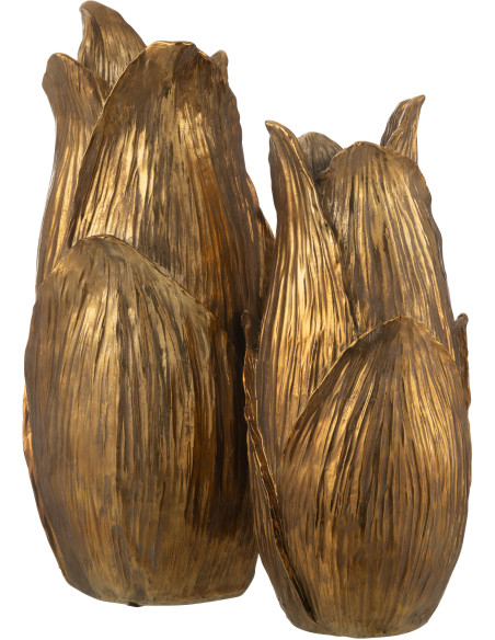 Vase original Pétales XL Hauteur 60 cm en Résine Doré Nebu - 3