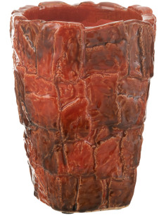 Vase original Conique Hauteur 24 cm en Céramique Rouge Aoki - 1