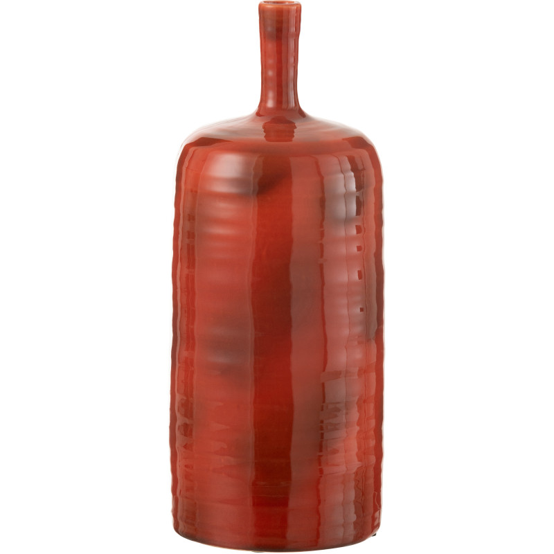 Vase moderne Bouteille XL Hauteur 49 cm en Céramique Rouge Akane - 1