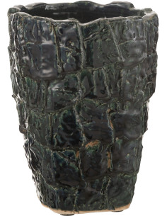 Vase original Conique Hauteur 28 cm en Céramique Vert pétrole Aoki - 1