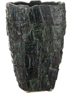 Vase original Conique Hauteur 36 cm en Céramique Vert pétrole Aoki - 1