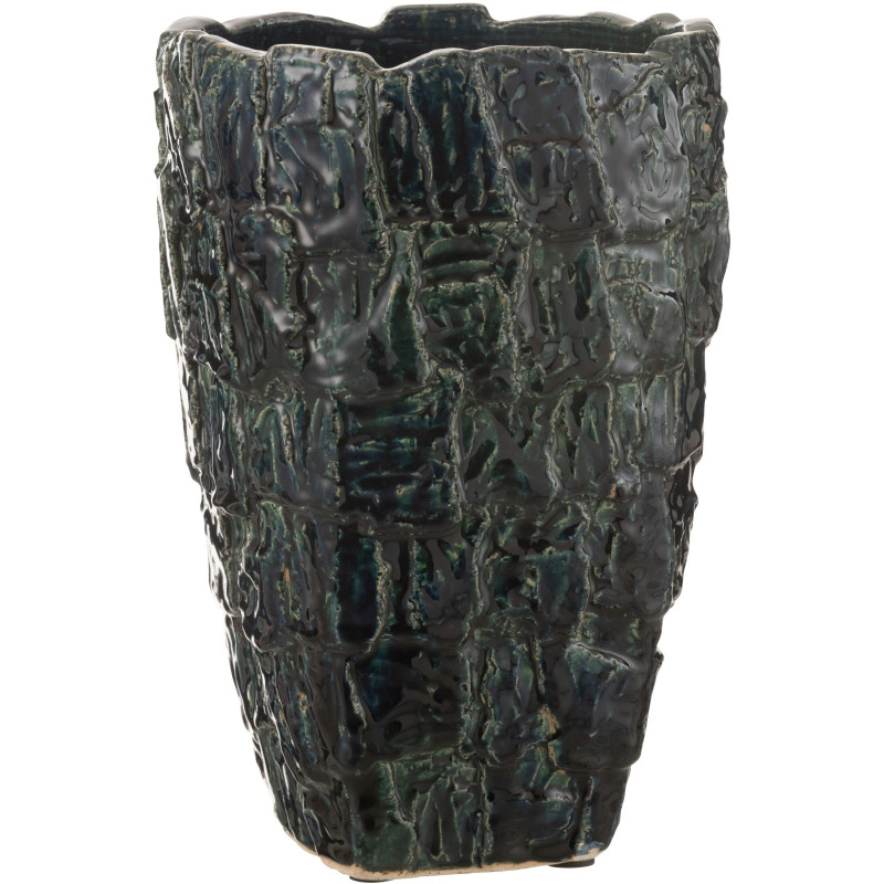 Vase original Conique Hauteur 36 cm en Céramique Vert pétrole Aoki - 1