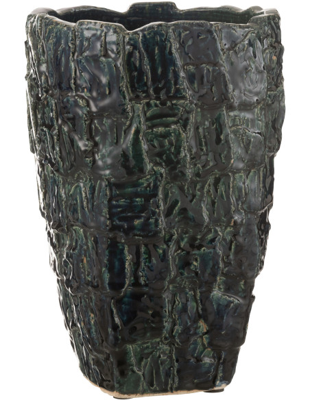 Vase original Conique Hauteur 36 cm en Céramique Vert pétrole Aoki - 1