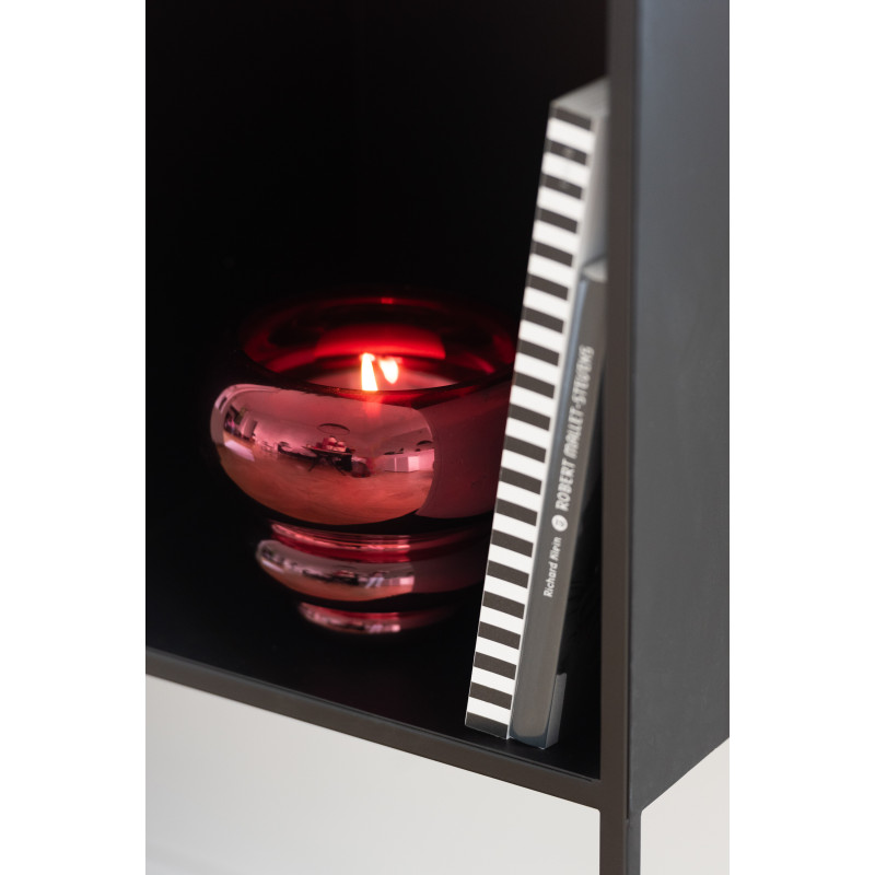 Vase moderne Rond Hauteur 13 cm en Verre Rouge bordeaux Brillant Julia - 2