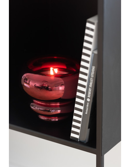 Vase moderne Rond Hauteur 13 cm en Verre Rouge bordeaux Brillant Julia - 2