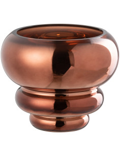 Vase moderne Rond Hauteur 13 cm en Verre Cuivré Brillant Julia - 1