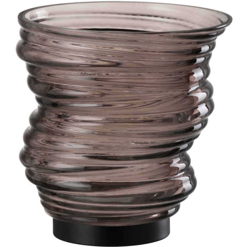Vase original Conique Hauteur 17 cm en Verre Gris Tornado - 2