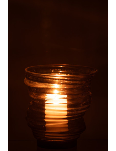 Vase original Conique Hauteur 17 cm en Verre Gris Tornado - 3