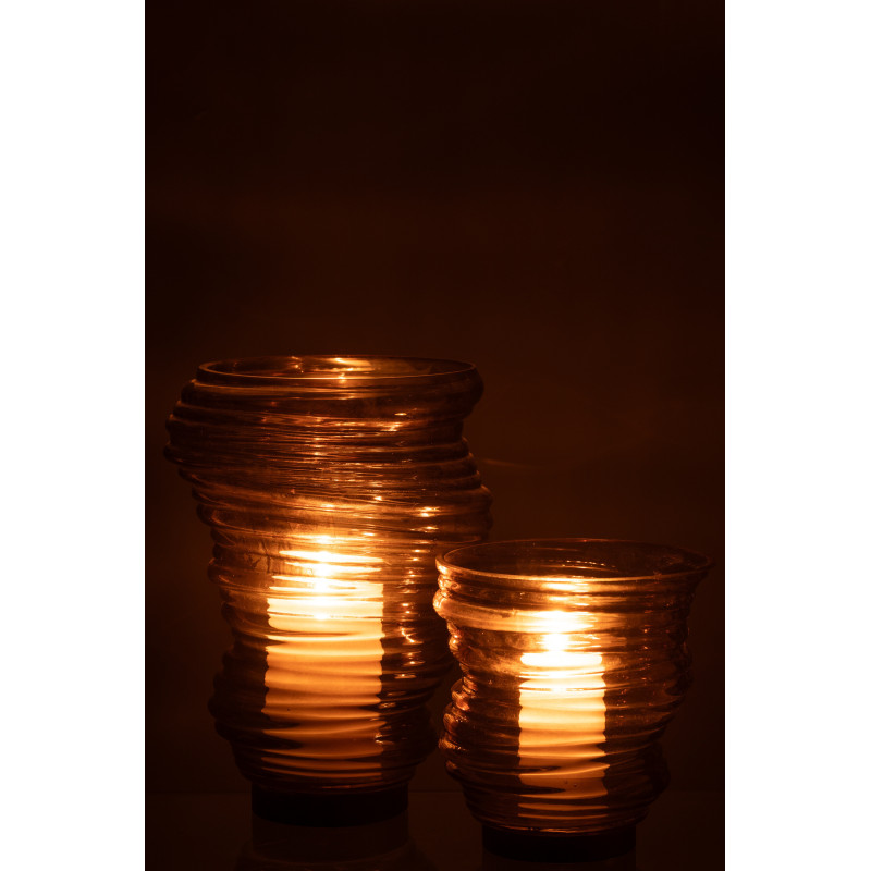 Vase original Conique Hauteur 17 cm en Verre Gris Tornado - 6