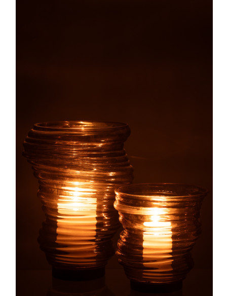 Vase original Conique Hauteur 17 cm en Verre Gris Tornado - 6