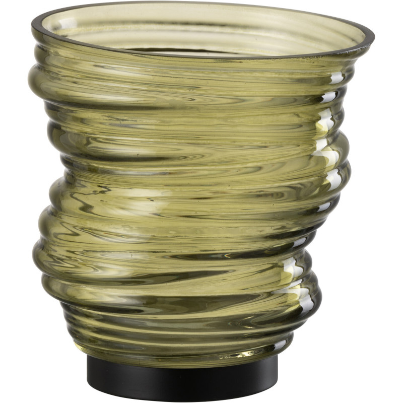Vase original Conique Hauteur 17 cm en Verre Vert Tornado - 2