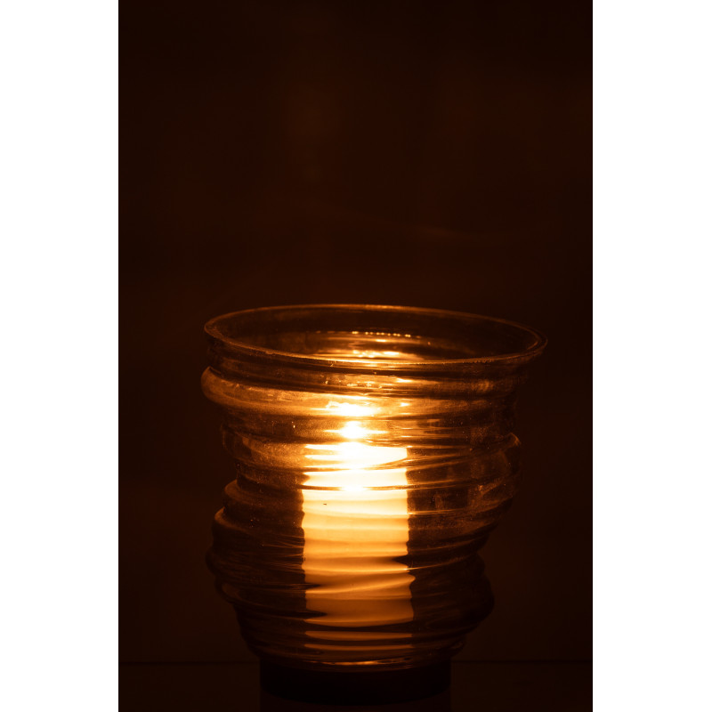 Vase original Conique Hauteur 17 cm en Verre Vert Tornado - 3