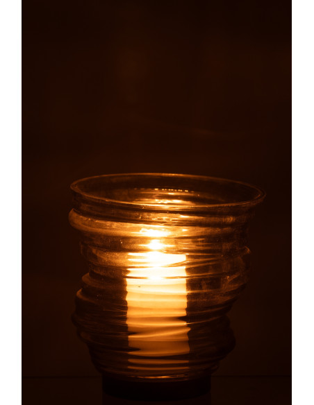 Vase original Conique Hauteur 17 cm en Verre Vert Tornado - 3