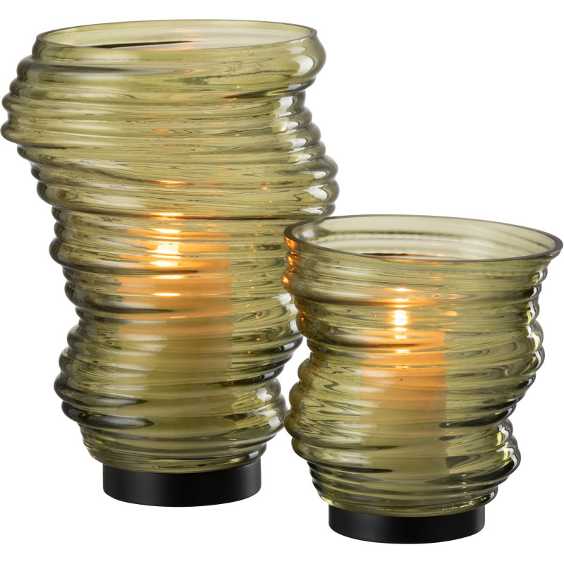 Vase original Conique Hauteur 17 cm en Verre Vert Tornado - 4