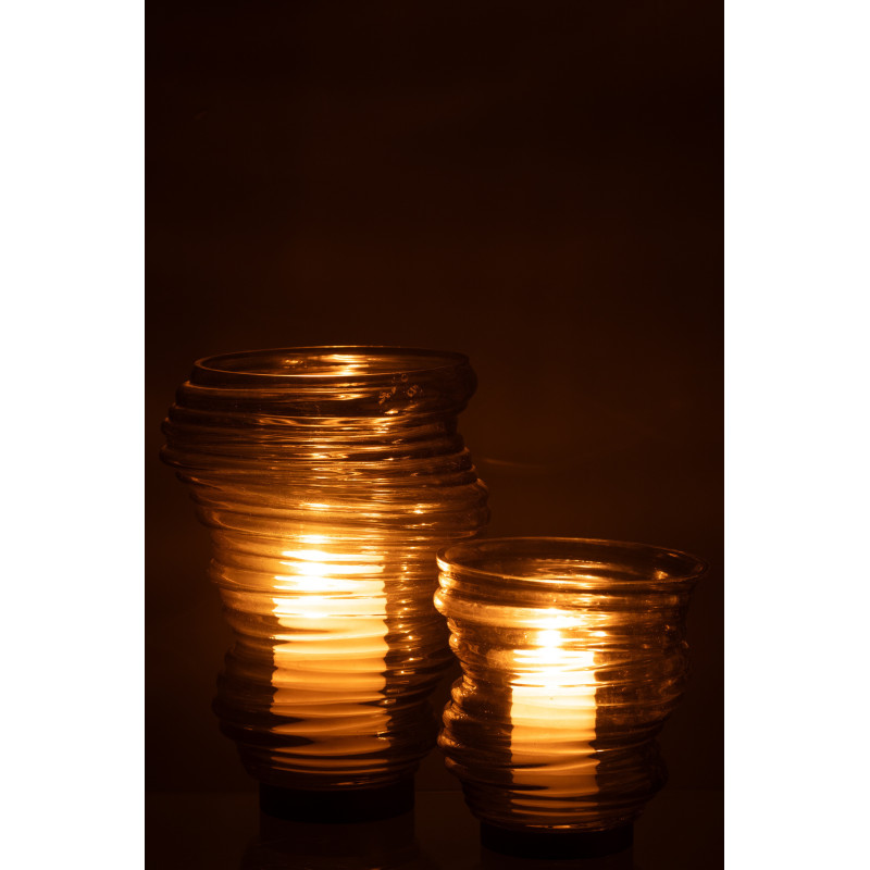 Vase original Conique Hauteur 17 cm en Verre Vert Tornado - 6