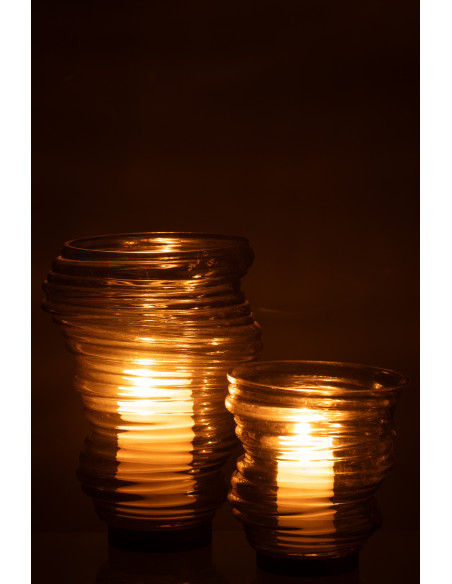 Vase original Conique Hauteur 17 cm en Verre Vert Tornado - 6