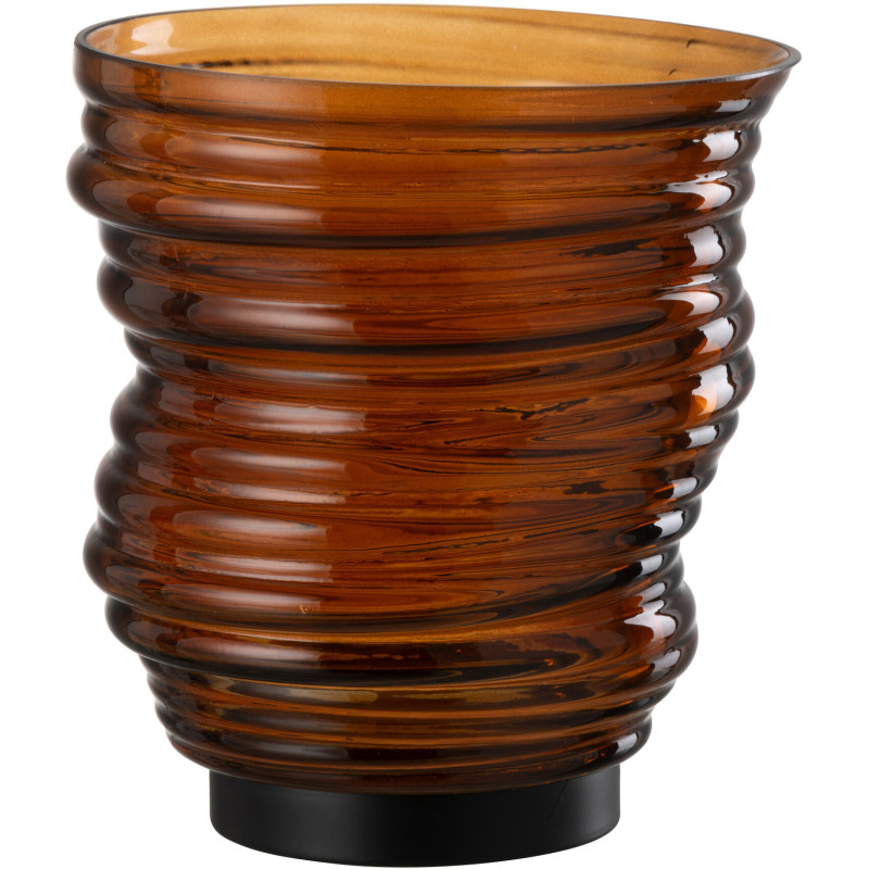 Vase original Conique Hauteur 17 cm en Verre Ambre Tornado - 3