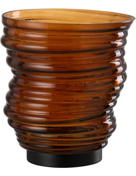 Vase original Conique Hauteur 17 cm en Verre Ambre Tornado - 3