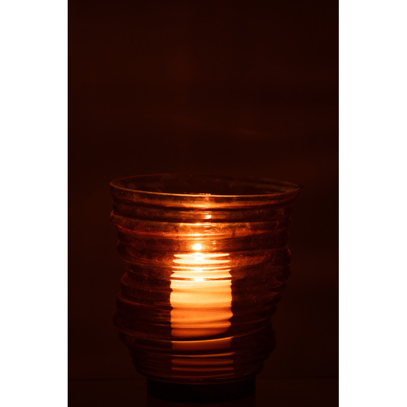 Vase original Conique Hauteur 17 cm en Verre Ambre Tornado - 4